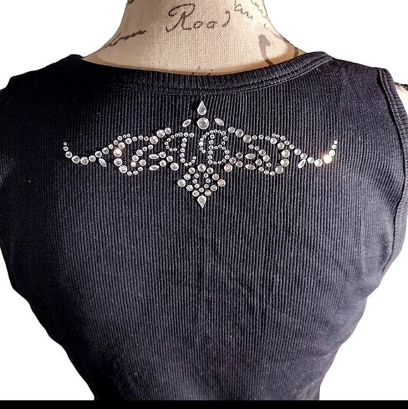 Trendi Babe Rhinestone Tank Top NWT - Picture 3 of 6
